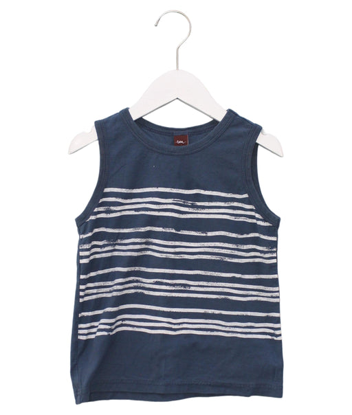 A Navy Sleeveless Tops from Tea in size 5T for girl. (Front View)