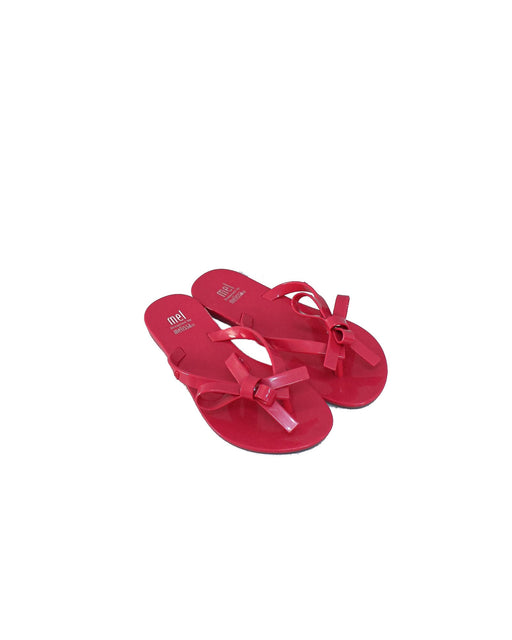 A Pink Sandals from Mini Melissa in size 7Y for girl. (Front View)