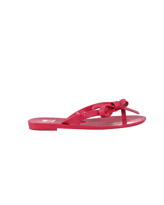 A Pink Sandals from Mini Melissa in size 7Y for girl. (Back View)
