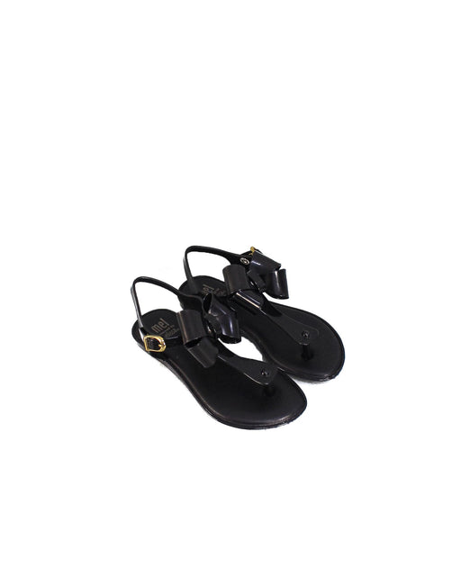 A Black Sandals from Mini Melissa in size 5T for girl. (Front View)