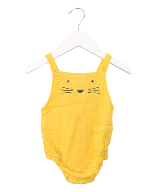 A Yellow Sleeveless Bodysuits from Seed in size 0-3M for girl. (Front View)