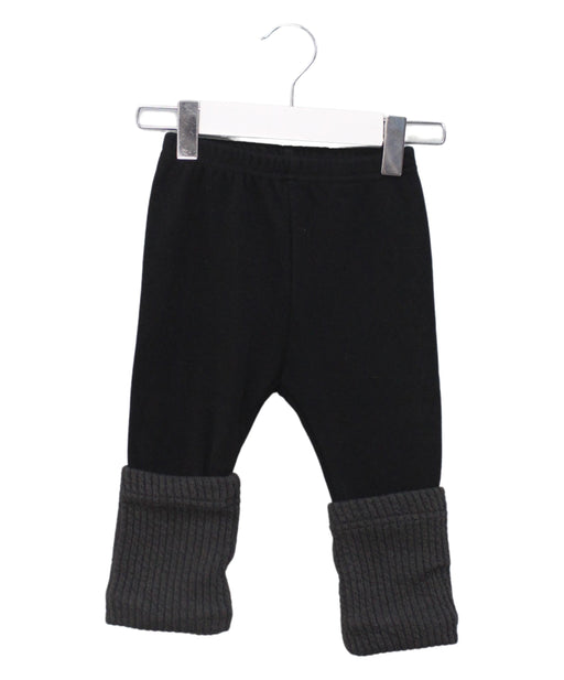 A Black Casual Pants from Organic Mom in size 6-12M for girl. (Front View)