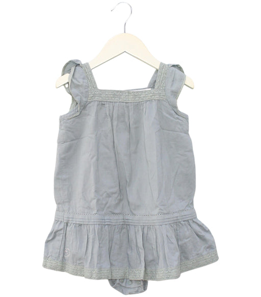 A Blue Sleeveless Bodysuits from Chateau de Sable in size 12-18M for girl. (Front View)