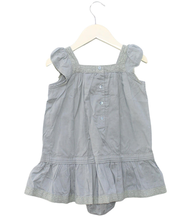 A Blue Sleeveless Bodysuits from Chateau de Sable in size 12-18M for girl. (Back View)