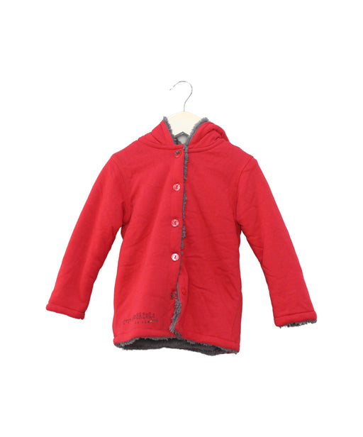 A Red Lightweight Jackets from La Compagnie des Petits in size 4T for girl. (Front View)