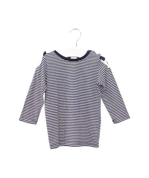 A Navy Long Sleeve Tops from Seed in size 6-12M for girl. (Front View)