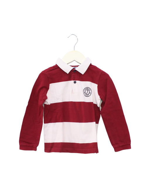 A Burgundy Long Sleeve Polos from Jacadi in size 4T for boy. (Front View)
