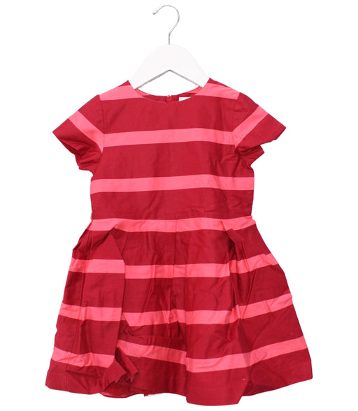 A Red Short Sleeve Dresses from Jacadi in size 4T for girl. (Front View)