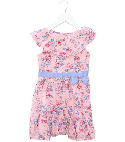 A Pink Short Sleeve Dresses from Janie & Jack in size 4T for girl. (Front View)