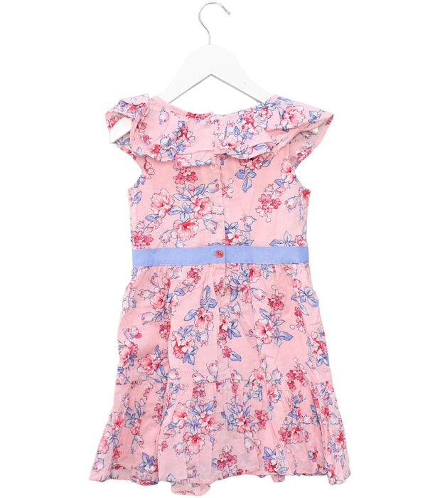 A Pink Short Sleeve Dresses from Janie & Jack in size 4T for girl. (Back View)