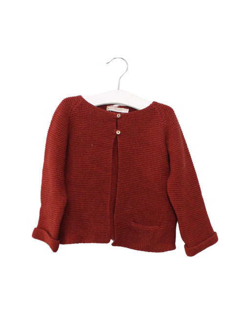 A Red Cardigans from Les Enfantines in size 3T for girl. (Front View)