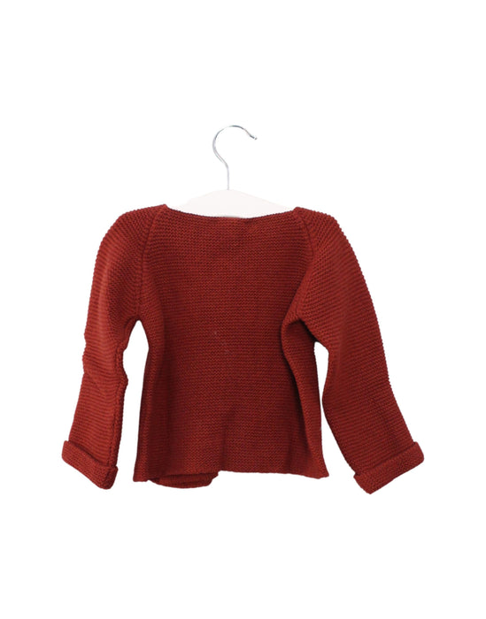 A Red Cardigans from Les Enfantines in size 18-24M for girl. (Back View)