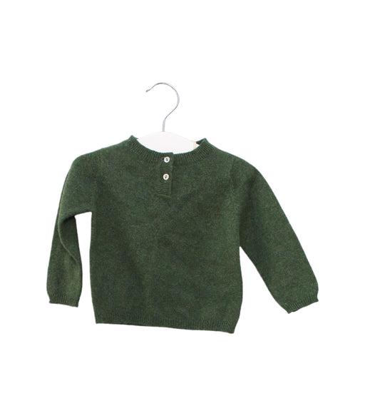 A Green Knit Sweaters from Les Enfantines in size 0-3M for neutral. (Front View)