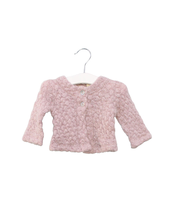 A Pink Cardigans from Siseo Olive in size 0-3M for girl. (Front View)