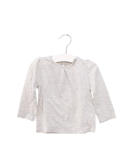 A Grey Long Sleeve Tops from Petit Bateau in size 12-18M for girl. (Front View)