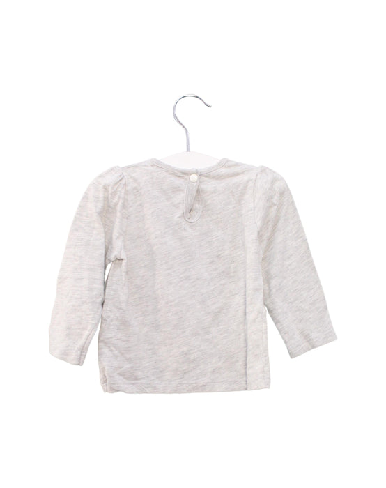 A Grey Long Sleeve Tops from Petit Bateau in size 12-18M for girl. (Back View)
