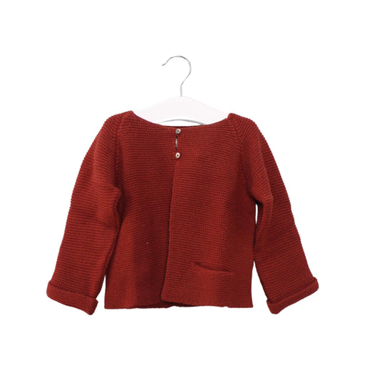 A Red Cardigans from Les Enfantines in size 18-24M for girl. (Front View)