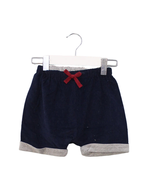 A Navy Shorts from Les Enfantines in size 12-18M for girl. (Front View)