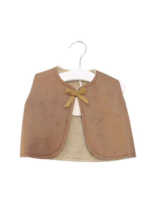 A Beige Vests from Les Enfantines in size 12-18M for girl. (Front View)