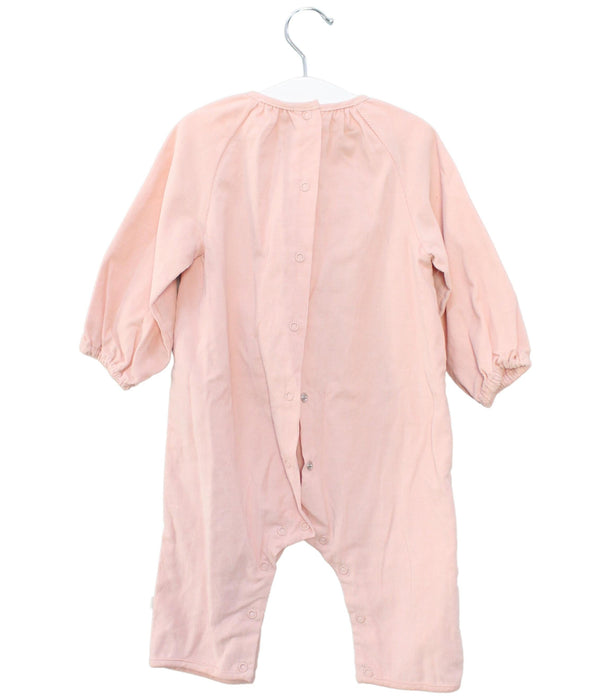 A Pink Long Sleeve Jumpsuits from Les Enfantines in size 6-12M for girl. (Back View)