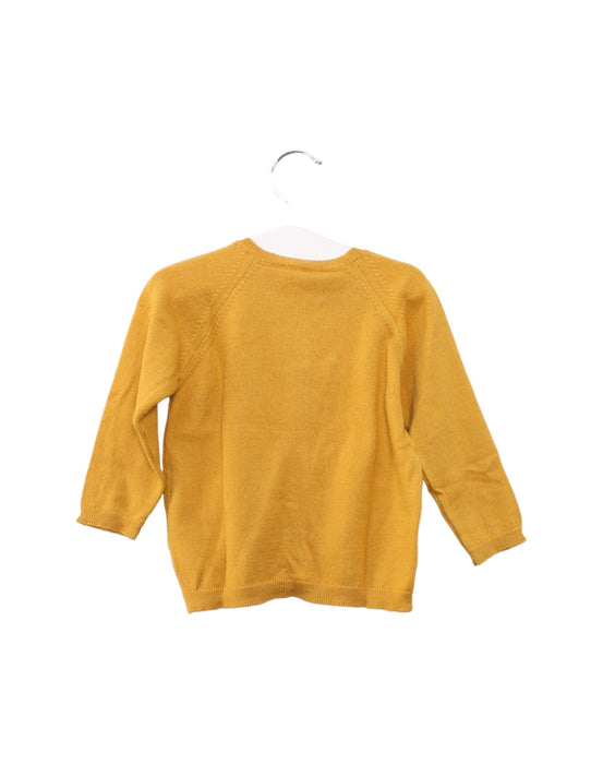A Yellow Cardigans from Les Enfantines in size 6-12M for neutral. (Back View)