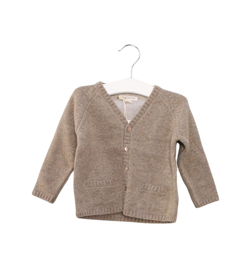 A Grey Cardigans from Les Enfantines in size 6-12M for neutral. (Front View)