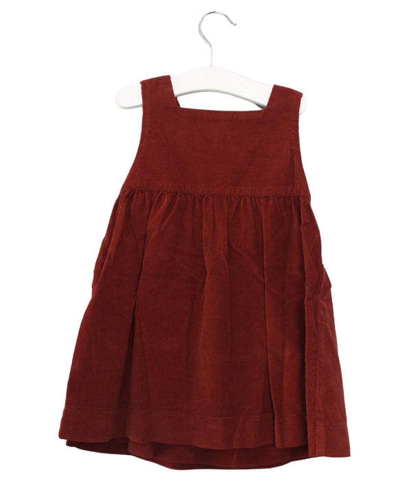 A Red Sleeveless Dresses from Les Enfantines in size 18-24M for girl. (Back View)