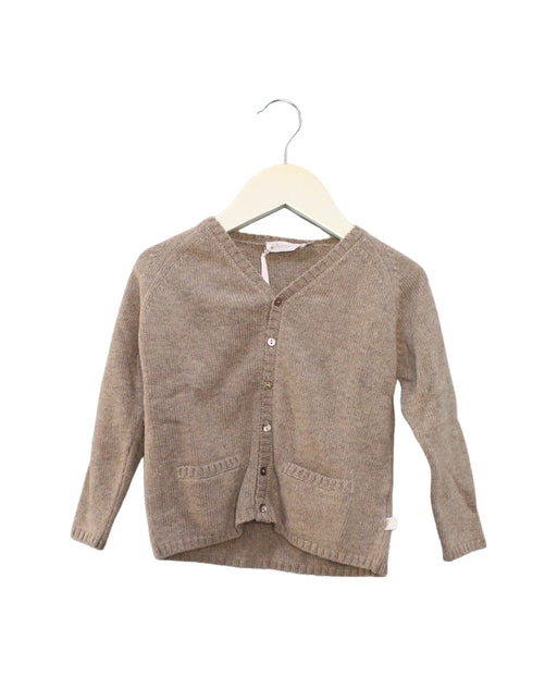 A Grey Cardigans from Les Enfantines in size 18-24M for boy. (Front View)