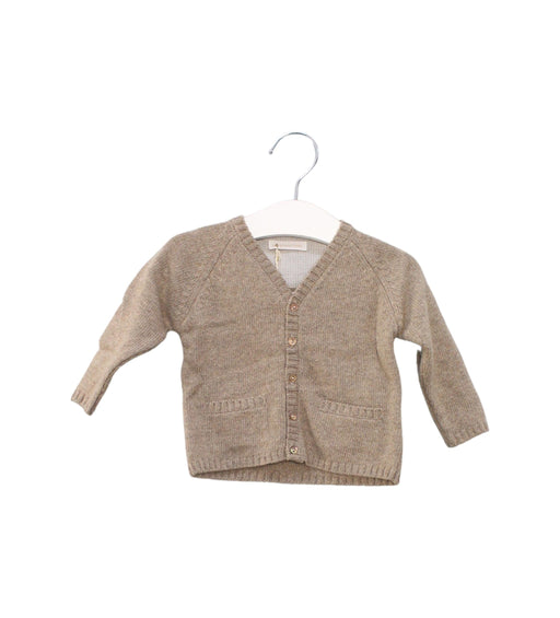 A Grey Cardigans from Les Enfantines in size 3-6M for boy. (Front View)