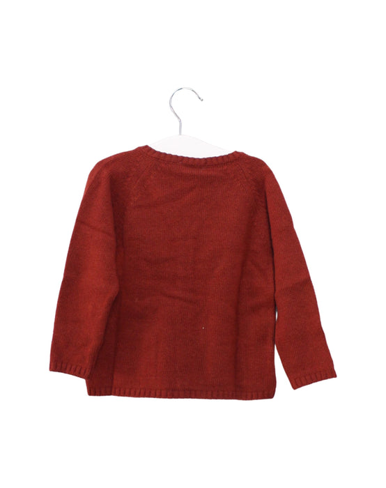 A Red Cardigans from Les Enfantines in size 18-24M for neutral. (Back View)