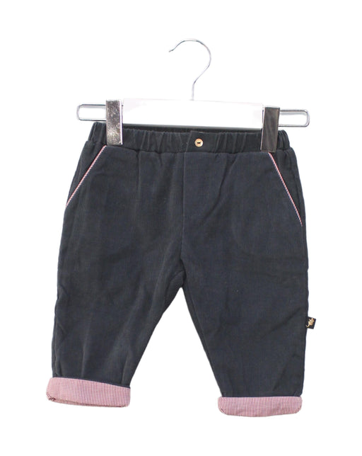 A Grey Casual Pants from Les Enfantines in size 0-3M for boy. (Front View)