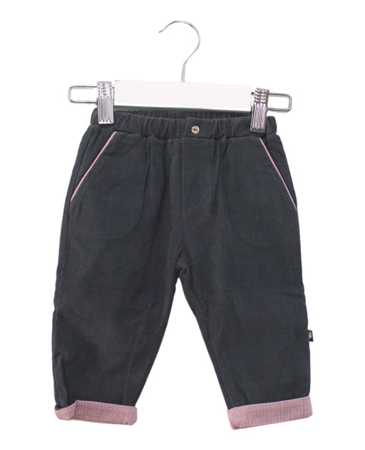 A Grey Casual Pants from Les Enfantines in size 3-6M for boy. (Front View)