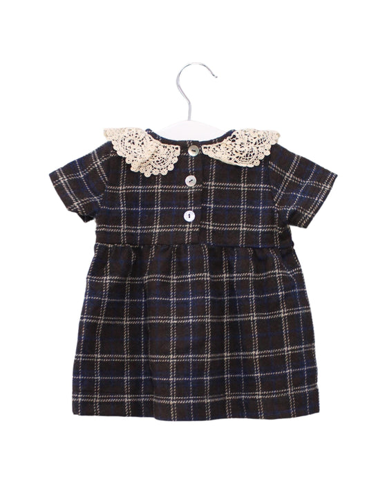 A Brown Short Sleeve Dresses from Siseo Olive in size 0-3M for girl. (Back View)