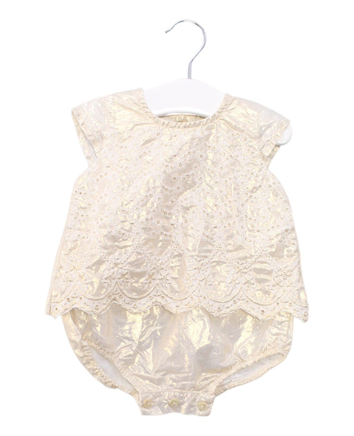 A Gold Short Sleeve Bodysuits from Siseo Olive in size 0-3M for girl. (Front View)