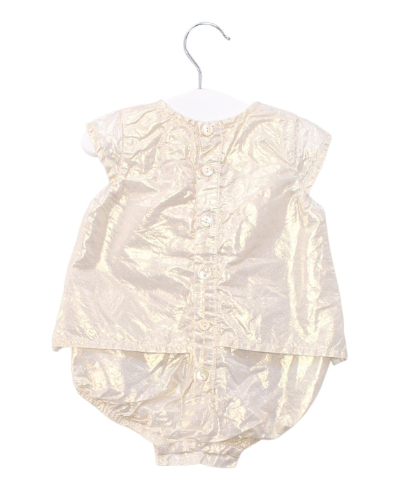A Gold Short Sleeve Bodysuits from Siseo Olive in size 0-3M for girl. (Back View)