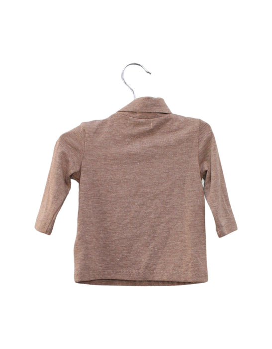 A Brown Long Sleeve Tops from Troizenfants in size 0-3M for girl. (Back View)