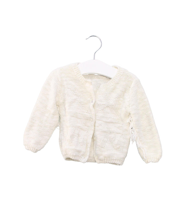 A White Cardigans from IKKS in size 6-12M for girl. (Front View)