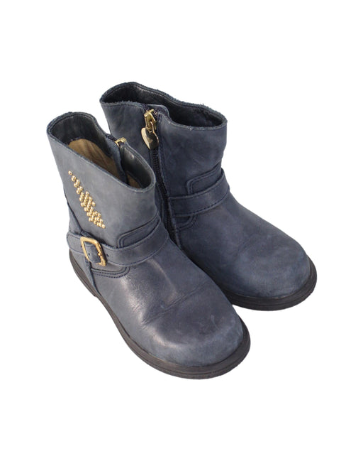 A Blue Casual Boots from Armani in size 4T for girl. (Front View)