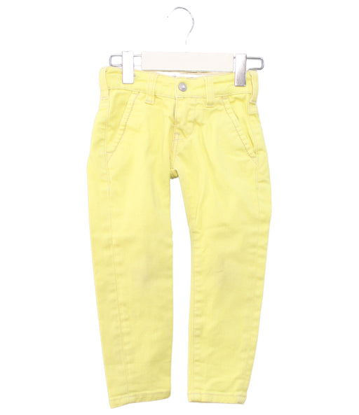 A Yellow Casual Pants from Bonpoint in size 3T for girl. (Front View)