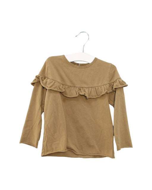 A Brown Long Sleeve Tops from Babe & Tess in size 3T for girl. (Front View)