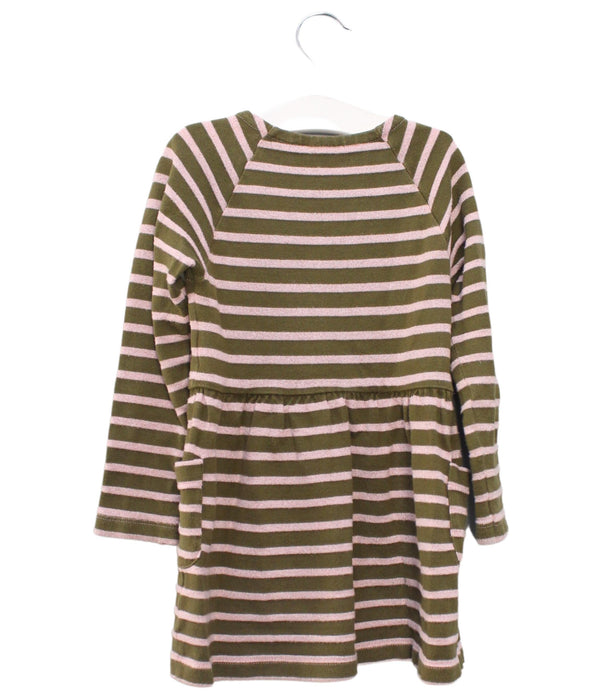 A Brown Long Sleeve Dresses from Petit Bateau in size 4T for girl. (Back View)