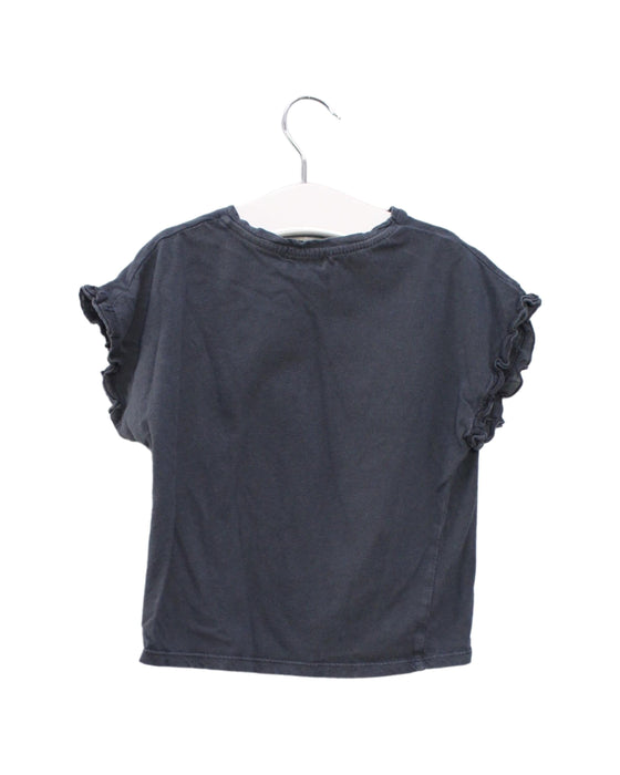 A Grey Short Sleeve Tops from Buho in size 3T for girl. (Back View)