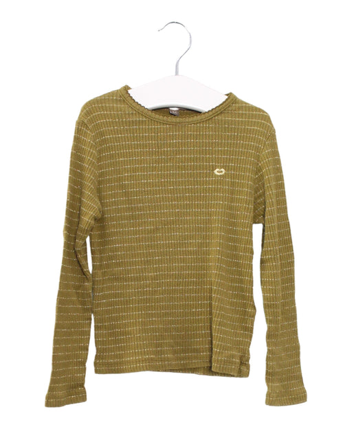 A Brown Long Sleeve Tops from Emile et Ida in size 3T for girl. (Front View)