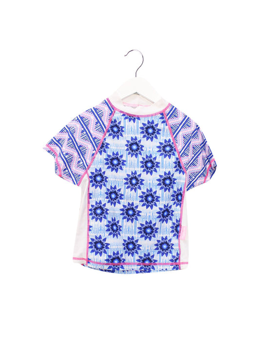 A Blue Rash Guards from Platypus in size 4T for girl. (Front View)