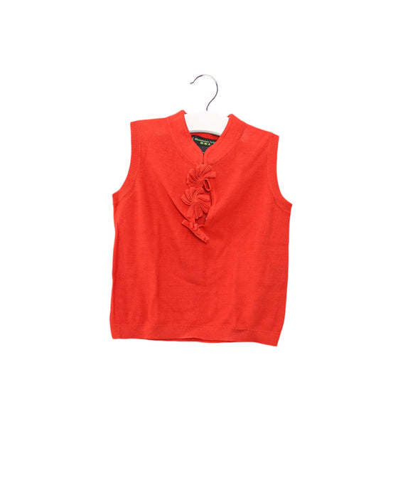 A Orange Sleeveless Tops from Shanghai Tang in size 2T for girl. (Front View)