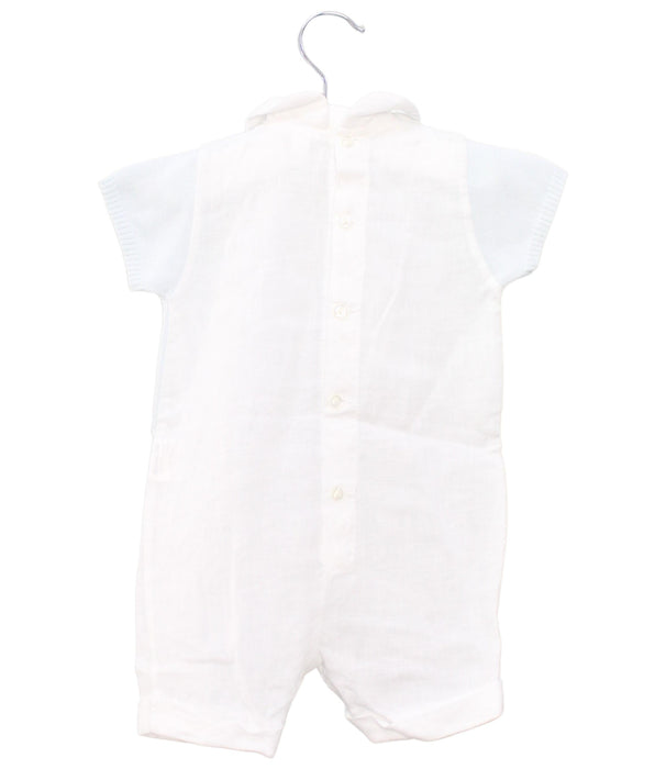 A Blue Short Sleeve Rompers from Chickeeduck in size 6-12M for boy. (Back View)