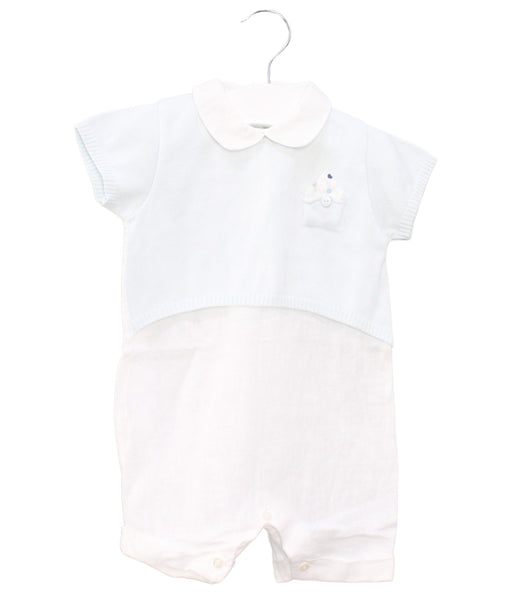 A Blue Short Sleeve Rompers from Chickeeduck in size 6-12M for boy. (Front View)