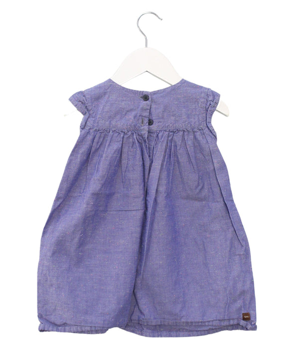 A Blue Short Sleeve Dresses from Tea in size 2T for girl. (Back View)