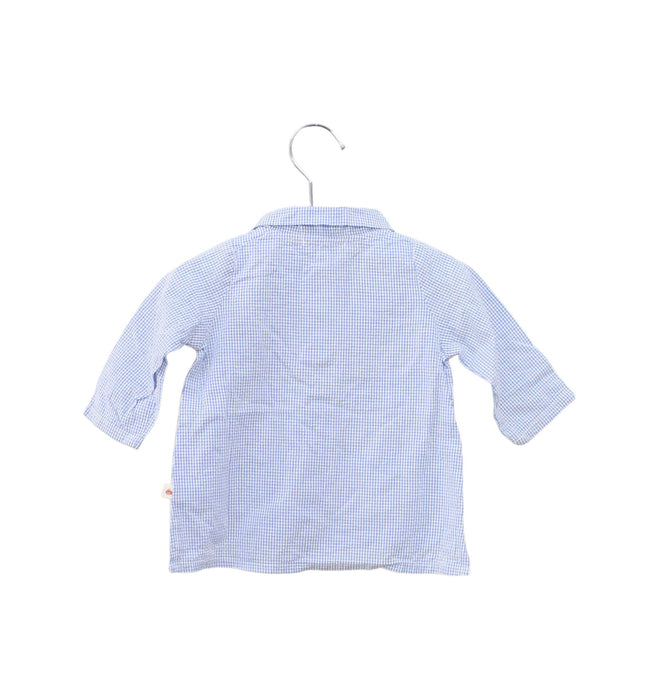 A Blue Long Sleeve Tops from Lili & Leo in size 3-6M for girl. (Back View)