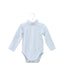 A Blue Long Sleeve Bodysuits from Velveteen in size 12-18M for neutral. (Front View)